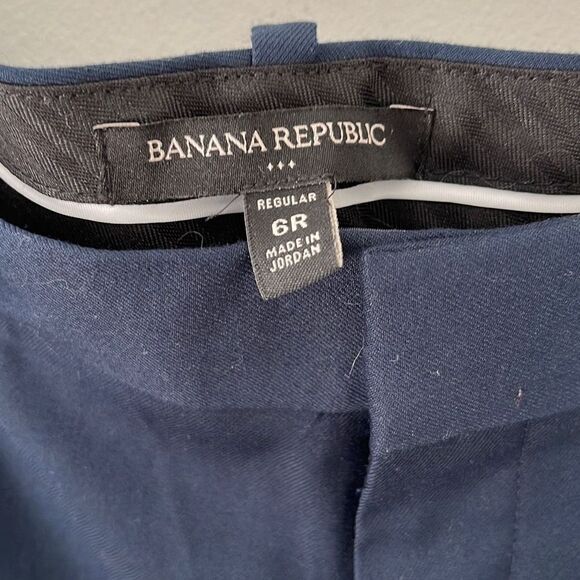 Banana Republic Women's Work Pants Trousers Cropped Cuffed Hem Navy Blue Size 6R - Picture 4 of 6